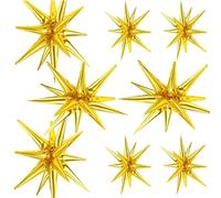 8 Pcs Star Balloons, Huge Gold Explosion Star Aluminum Foil Balloons for Birthday, Baby Shower, Wedding, Bachelorette Party, Disco Party Decorations Supplies