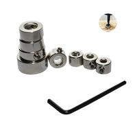 8 PCS Step Drill Bit Depth Stop Collar Ring Positioner Locator, Woodworking Positioning Depth Limiter 3 4 5 6 8 10 12 16mm with Hexagon Wrench Spacing Ring Set for Consistent Drilling (Silver)