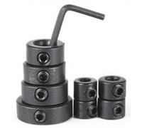 8 PCS Step Drill Bit Depth Stop Collar Ring Positioner Locator, Woodworking Positioning Depth Limiter 3 4 5 6 8 10 12 16mm with Hexagon Wrench Spacing Ring Set for Consistent Drilling (Black)