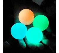 8 Pcs Sticky Balls Ceiling Glow in the Dark Ball Toys Soft Night Stress Balls Fluorescent Sticky Wall Balls Multi-color Luminous Balls Jumping Fun Decompression Sensory Toys for Kids Adults