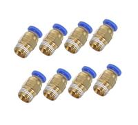 8 Pcs Straight Pneumatic Connectors, Air Hose Push to Quick Connect Brass Fittings Adapter, for Tight Spaces