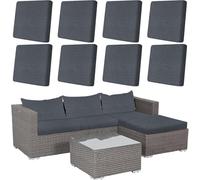 8 Pcs Stretch Patio Cushion Cover Outdoor Cushions Cover Slipcovers Couch Covers Replacement Sofa Cushions Covers Thick Jacquard Textured Twill Fabric Patio Furniture (Gray)