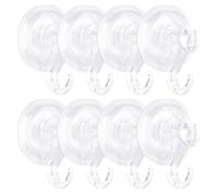 8 PCS Sucker Hooks, Reusable Suction Hooks for Bathroom, Transparent Waterproof Suction Hook, Can Bear 3KG Weight for Bathroom Kitchen Mirror Window Christmas Wreath