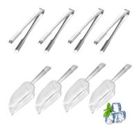 8 PCS Sweet Scoops and Tongs Set, Sweet Scoops for Pick N Mix, Ice Scoop and Sweet Tongs, for Wedding Birthday Anniversary Party Kitchen Bar for Ice Candy Sweet Dessert Buffet Coffee Ice Cream