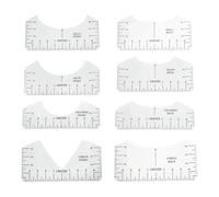 8 Pcs T Shirt Ruler Guide Alignment Tool for All Sizes T Shirts Hot Press Women Clear