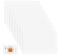 8 Pcs Table Placemats Set of 8, Plastic Table Mats, 15.7x11.8" Translucent Place Mats, Non-Slip Washable Heat Resistant Placemats Set for Kitchen Restaurant Dining Tables