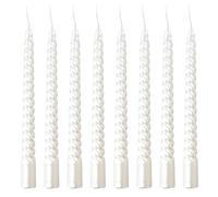 8 Pcs Taper Candles, Dinner Candles, 20 cm White Twisted Candles, Long Candle, Candle Sets for Valentine's Day Christmas Birthday Party Decoration