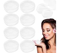 8 PCS Teardrop Powder Puffs Holder Cases Clear Makeup Sponge Protective Container Portable Beauty Blender Holder Reusable Dust-Proof Pocket Cosmetic Puff Box for Travel (Transparent)