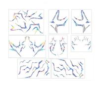 8 PCS Temporary Glitter Tattoos, Purple Temporary Tattoos With Laser Heat Transfer, Waterproof Style Cosplay Props Tattoos for Fans Cosplay Festival Costumes