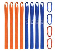 8 Pcs Tie Down Loop, Soft Loop Tie Down Straps with 4 Pcs D-ring Locking, Heavy Duty Webbed Nylon Lashing Loops Straps Capacity 1000 kg for Motorbike Car Camping Load