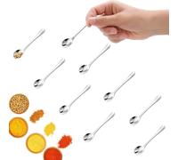 8 Pcs Tiny Stainless Steel - 7.5cm x 1.6cm Mini Condiment Spoons - Cute Small Spoons for Spice Jars, Salt, Sugar, Honey & Spices