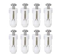 8 Pcs Toilet Fixing Parts Toilet Seat Accessories and Fixings, Stainless Steel Toilet Seat Screws Top Fixing Toilet Seat Accessories Hinge Screws Expansion Nuts White Toilet Lid Fixing Parts