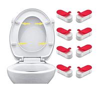8 PCS Toilet Seat Bumpers Universal Toilet Lid Spacers Strong Adhesive Buffer Pads WC Cover Lifters Non Slip Seat Stabilizers White 4.5 x 1.7 x 2 cm