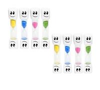 8 Pcs Toothbrush Timer 2 Minute Kids, Toothbrush Timer for Kids, Waterproof Sand for Teeth with Cute Emoji, Multi-Purpose for Brushing/Cooking/Learning (Blue/Pink/Green/Yellow)