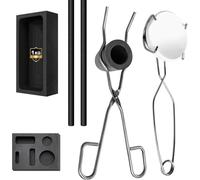 8 pcs Torch Melting Casting Kit, Including Whip Tongs, 2 Graphite Crucible Stir Stick, Graphite Casting Mould 5-in-1 Graphite Casting Ingot Mould, Quartz Crucible, Cylindrical Graphite