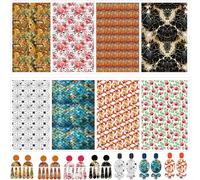 8 Pcs Transfer Paper for Polymer Clay Earrings, Maple, Rose, Fishes, Scale Spider Web, Marble Water Soluble Transfer Sheets for DIY Art Jewelry Earrings Making 5.82X3.93 inch