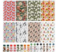 8 Pcs Transfer Paper for Polymer Clay Earrings, Tomato, Jasmine, Rose, Carnation, Birds Flower Girls Pattern Water Soluble Transfer Sheets for DIY Art Jewelry Earrings Making 5.82X3.93 inch