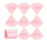 8 Pcs Triangle Powder Puff, Super Soft Cotton Makeup Sponge for Both Dry and Wet Kimchi Setting Powder Cloud Set Foundation Blush Concealer Loose and Body Powder (Pink)