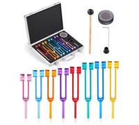 8 PCS Tuning Forks for Healing Set, Weighted Rainbow Color Chakra Frequencies (126Hz-272Hz) with Aluminum Box & Activator - Sound Therapy Kit for Meditation, Yoga, Stress Relief