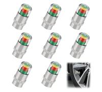 8 Pcs Tyre Pressure Monitoring Valve Caps, 3 Colour Tyre Pressure Alert Caps, Copper Core Valve Cap for Cars, Motorcycles & Bikes (Silver)