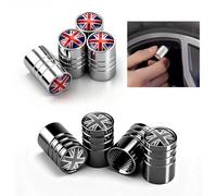 8 Pcs Tyre Valve Caps, Dust Caps for Car Tyres Tire Valve Stem Caps, Durable Universal Aluminum Tyre Dust Caps Stem Cover for Cars, Bike and Bicycle, Trucks, Motorcycles (Black, Silver)