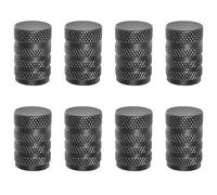 8 pcs Tyre Valve Dust Caps, Black, Anodized Aluminum Tyre Dust Cap Set, Corrosion Resistant, Universal Tyre Valve Stem Covers for Cars Trucks Motorcycles SUVs and Bikes (Black)