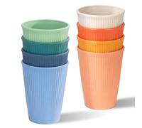 8 Pcs Unbreakable Drinking Cups, 350 ML Reusable Plastic Cup for Kids and Adults, Lightweight and Durable, Dishwasher Safe, Perfect for Kitchen and Outdoor Use, 8 Colors