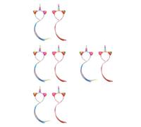 8 Pcs Unicorn Horn Headband with Colourful Hair Extensions