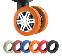 8 Pcs Upgrade Luggage Wheel Covers, Carry On Luggage Suitcases,Wear-Resistant, Anti-Noise, Silicone Wheel Protective Covers for 2-2.4" Spinner Wheel,Essential Travel Accessories (Orange)