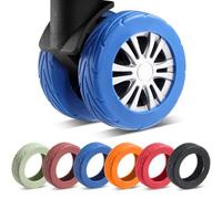 8 Pcs Upgrade Luggage Wheel Covers, Carry On Luggage Suitcases,Wear-Resistant, Anti-Noise, Silicone Wheel Protective Covers for 2-2.4" Spinner Wheel,Essential Travel Accessories (Blue)