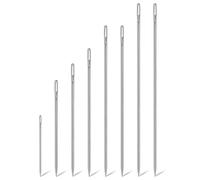 8 Pcs Upholstery Needles for Hand Sewing Needles, 3"-12" Long Needle Leather Needles for Hand Stitching with 2 Needle Tube for Storage