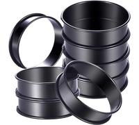 8 PCS Versatile Metal Cooking Molds English Muffins Moulds Crumpet Rings Stainless Steel for Muffins Pancakes Multiple Purpose Baking Molds