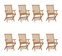 (8 pcs) vidaXL 1/2/3x Solid Teak Wood Folding Garden Chairs Outdoor Seating Furniture