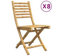 (8 pcs) vidaXL Folding Garden Chairs Foldable Outdoor Chair Patio Dining Chair Bamboo