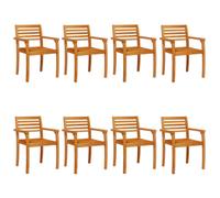 (8 pcs) vidaXL Garden Chairs Outdoor Chair Balcony Dining Chair Solid Wood Acacia