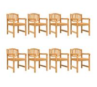 (8 pcs) vidaXL Garden Chairs Wooden Stackable Dining Chair Armchairs Solid Wood Teak