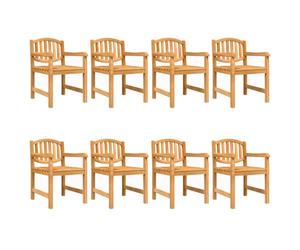 (8 pcs) vidaXL Garden Chairs Wooden Stackable Dining Chair Armchairs Solid Wood Teak