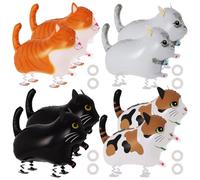 8 Pcs Walking Cat Balloons,Cat Balloons for Kids,Walking Animal Foil Mylar Balloon,Farm Birthday Decorations for Cat Theme Party Supplies (Cat-8 Pcs)