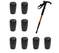 8 Pcs Walking Pole Rubber Tips,Durable Plum Blossom Pattern Rubber Trekking Pole Tips,Buffer Replacement Walking Poles Tip, Enhanced Grip Trekking,for Mountaineering,Hiking,Outdoor Sport(Black)