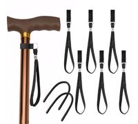8 Pcs Walking Stick Accessories Set, 6 Walking Stick Wrist Strap & 2 Walking Stick Holder, Wrist Straps Prevent Falling, Storage for Fixed Support Hang, Suitable for Home Outdoors Travel (Black)