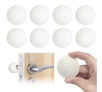 8 Pcs Wall Door Handle Stopper, Soft Rubber Door Stoppers Self Adhesive Door Handle Protectors, White Round Door Stops for Behind Doors Walls Bed Corners, Silent Function and Collision Prevention