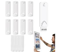 8 Pcs Wall Frame Hanger, Picture Hangers No Damage Wall Hangers, Heavy Duty Picture Hooks for Home Office Decorations(Size:2.95x1.06inch)
