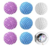 8 Pcs Washing Machine Balls, Dryer Balls for Laundry UK, Laundry Balls, Washing Balls,Tumble Dryer Balls | Reusable Soft Drying Balls for Tumble Dryer (Large Size White*2, Blue*3, Purple*3)