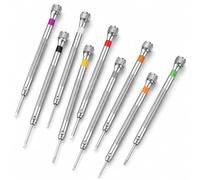 8 Pcs Watch Screwdriver Set - 0.6 to 2.0 mm Precision Flathead Tools | 8 Sizes For Tiny Screws, Colour Rings Aid Selection, Swivel Caps Improve Control, Knurled Grip, Slim Access To Tight Areas