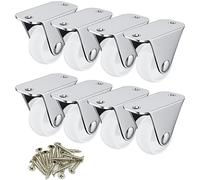 8 PCS White Casters for Furniture,30mm(1.25 inch) Small-size Castor Wheels