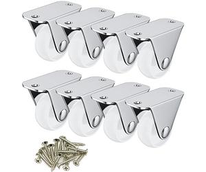 8 PCS White Casters for Furniture,30mm(1.25 inch) Small-size Castor Wheels