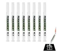 8 Pcs White Laundry Marker Pen, Fabric Pens Permanent for Clothes 1mm Fine Tip Acrylic Paint Markers, Waterproof Fabric and Glass Pen, Quick Drying Laundry Markers for Wood Ceramic Rock Paper, Plastic