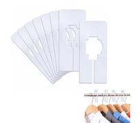 8 PCS White Rectangular Clothing Rack Size Dividers, Rectangular Rack Size Dividers Writable & Reusable, Hanger Organiser for Wardrobe, Retail, Laundry, Label by Colour, Size, Category
