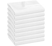 8 Pcs White Single Flat Sheets Bulk, 240 x 170 cm Soft Single Bedding Sheet, Breathable Polyester Fabric Bed Sheet for Hotel Nursing Home Spa Travel Agency Airbnbs Dormitories