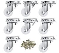 8 PCS White Universal Swivel Casters,25mm(1 inch) Castor Wheels for Furniture
